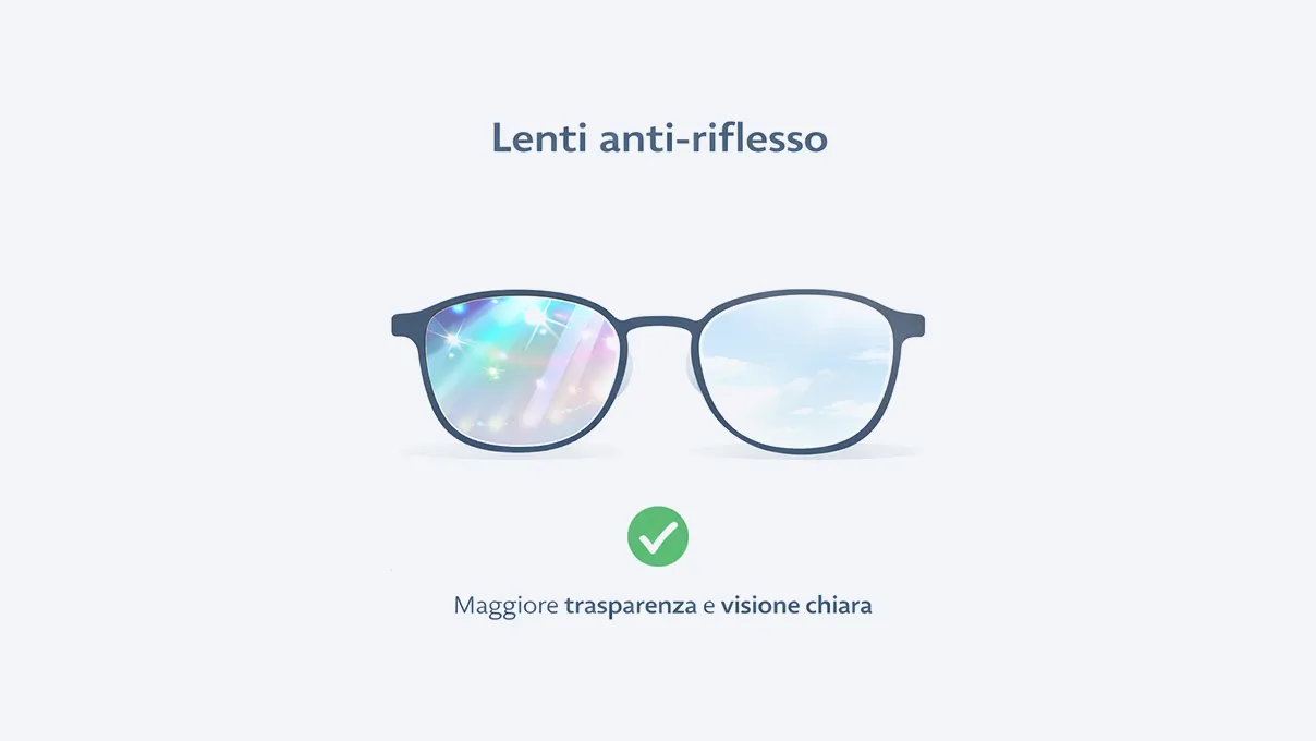 Illustrazione lenti anti-riflesso