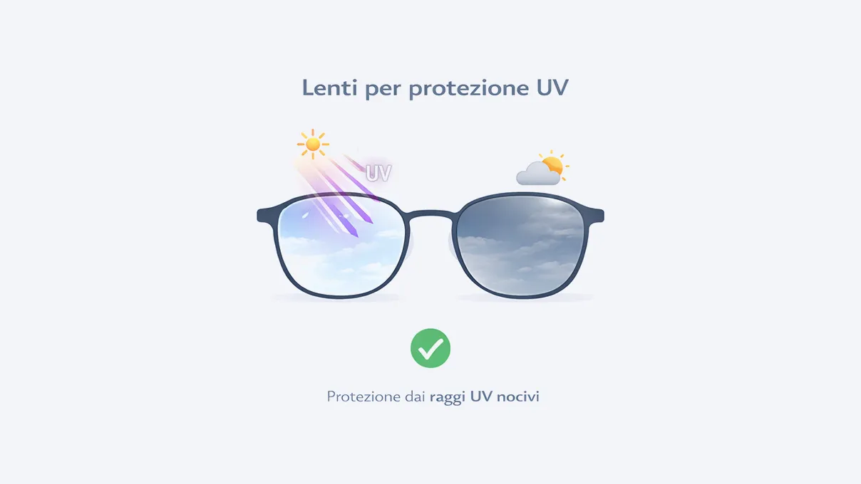 Illustrazione lenti per protezione UV